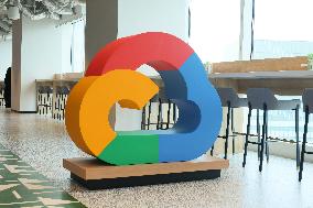Google Cloud signboard and logo